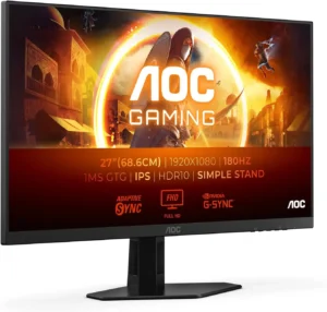 Aoc 27g4xed 27 Inch FHD Gaming Monitor 180hz Fast Ips Panel 1ms Gtg Hdr10 G Sync