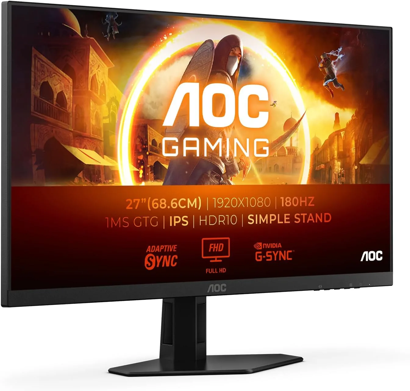 Aoc 27g4xed 27 Inch FHD Gaming Monitor 180hz Fast Ips Panel 1ms Gtg Hdr10 G Sync
