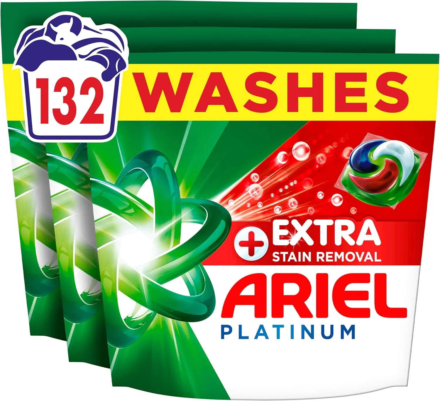 Ariel Platinum Washing Pods Extra Stain Removal 44ctx3 132ct