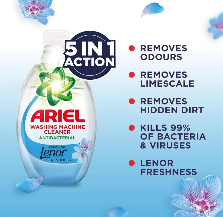 Ariel Washing Machine Cleaner With Lenor Spring Awakening 250ml 2x Uses