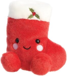Aurora 99220 Palm Pals Holly Christmas Stocking 5in Soft Toy Red And White