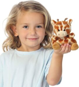 Aurora Palm Pals Safara The Giraffe Soft Toy 33477 5 Inches Multi Coloured