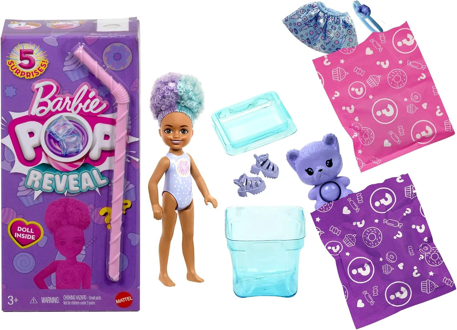 Barbie Chelsea Pop Reveal Doll Set Treat Series With 5 Surprises