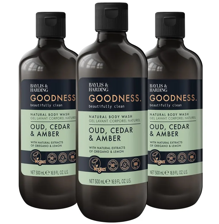 Baylis And Harding Goodness Natural Body Wash 500ml 3 Pack