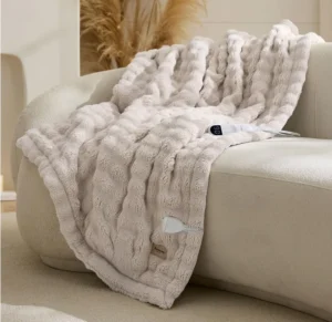 Bedsure Electric Blanket Heated Throw Bubble Beige 130x160cm