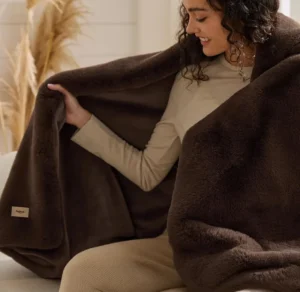 Bedsure Faux Fur Throw Blanket Soft Thick Blanket Brown 150x200cm