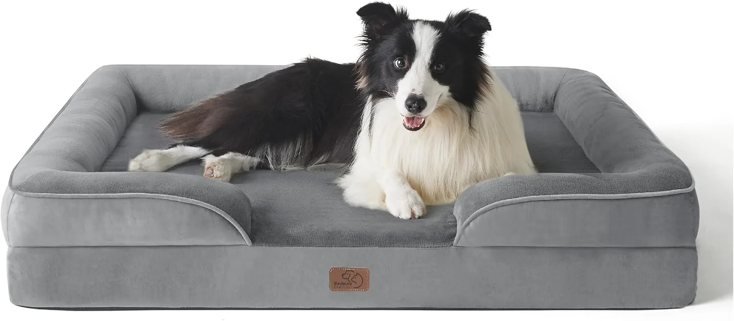 Bedsure Large Dog Bed Sofa Washable Orthopedic Dog Couch 89x63x16cm