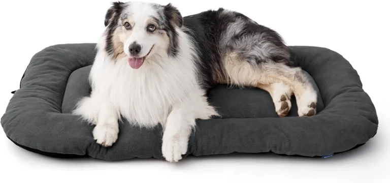 Bedsure Washable Fleece Dog Crate Mat Non Slip Bottom 120x74cm Dark Grey