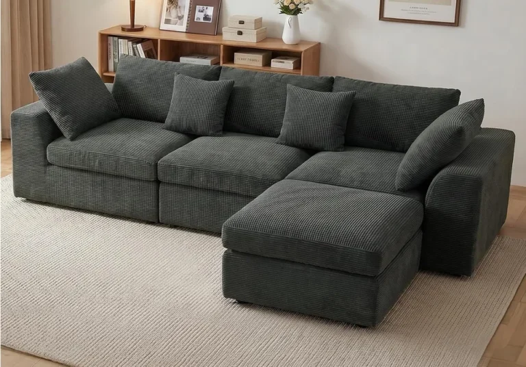 Benazcap 106 Modular Cloud Sectional Boneless Sofa With Movable Ottoman
