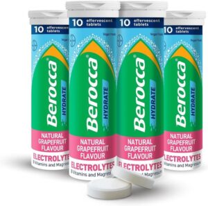Berocca Hydrate Effervescent Tablets Grapefruit Flavour 40 Tablets
