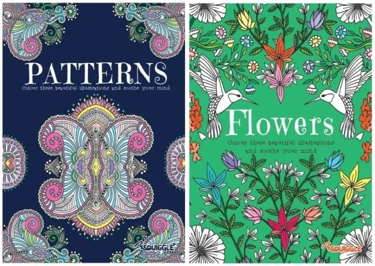 Bg Adult Relaxing A4 Adult Colour Therapy Colouring Set Patterns And Flowers Set