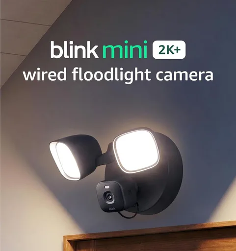 Blink Mini 2k Wired Floodlight Camera Newest Gen Wired Smart Security 3000 Lumen