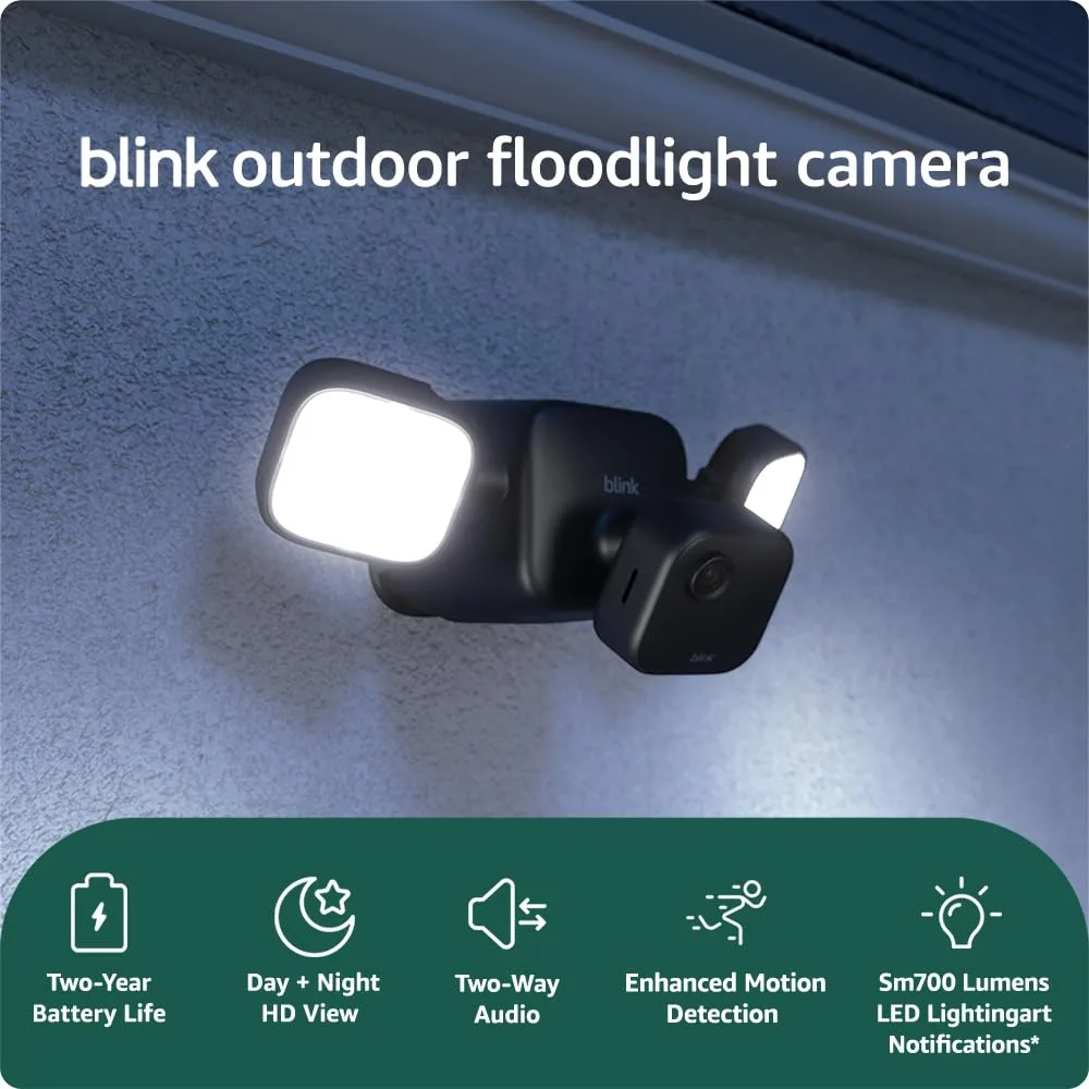 Blink Outdoor Floodlight Camera Newest Gen Wireless Smart Security Camera 700 Lu