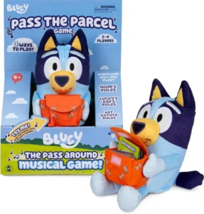 Bluey Pass The Parcel Musical Game Soft Huggable 8 20 Cm Bluey Plush Three Inter