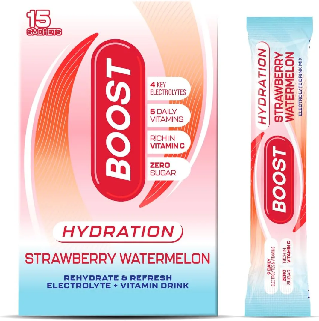Boost Hydration Powder Strawberry Watermelon 15 Pack 7g Sachets