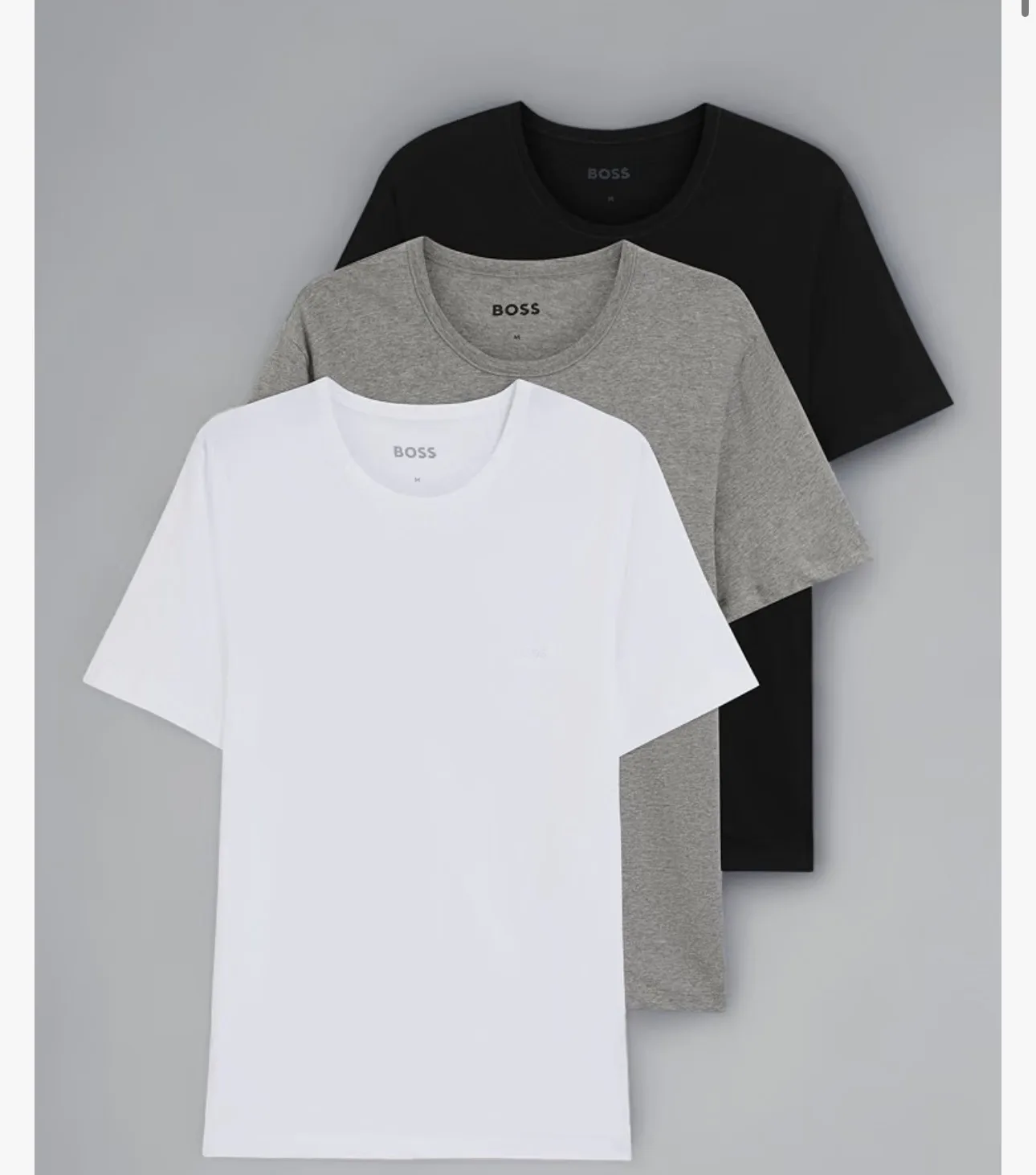 Boss Three Pack Of Cotton Underwear T Shirts With Logos
