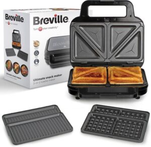 Breville 3 In 1 Ultimate Snack Maker Deep Fill Toastie Maker Waffle Maker And Pa