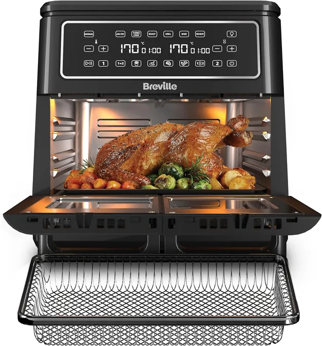 Breville Halo Flexi Air Fryer And Large Mesh Tray Digital Dual Air Fryer Oven 11