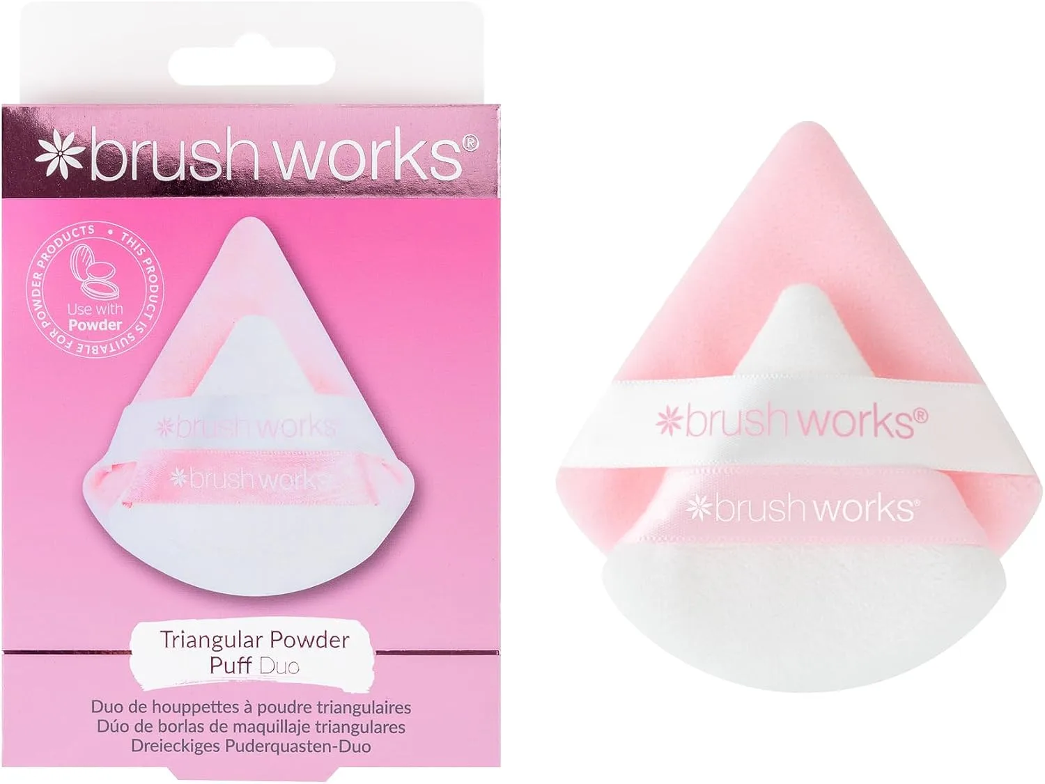 Brushworks Triangular Powder Puff Duo