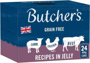 Butcher S Complete Wet Can Adult Dog Food Recipes In Jelly Pack 24x400g