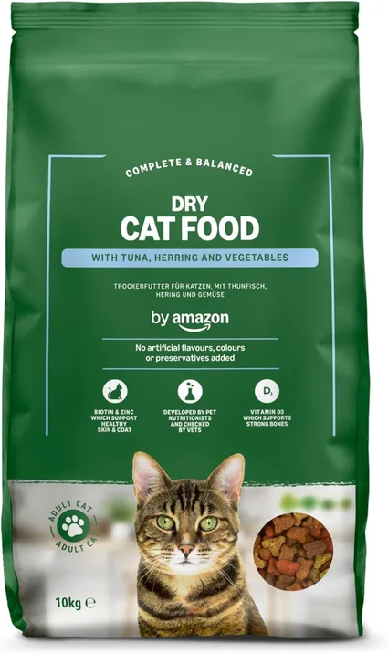 By Amazon Complete Dry Cat Food For Adult Cats With Tuna And Herring 1 Pack Of 1