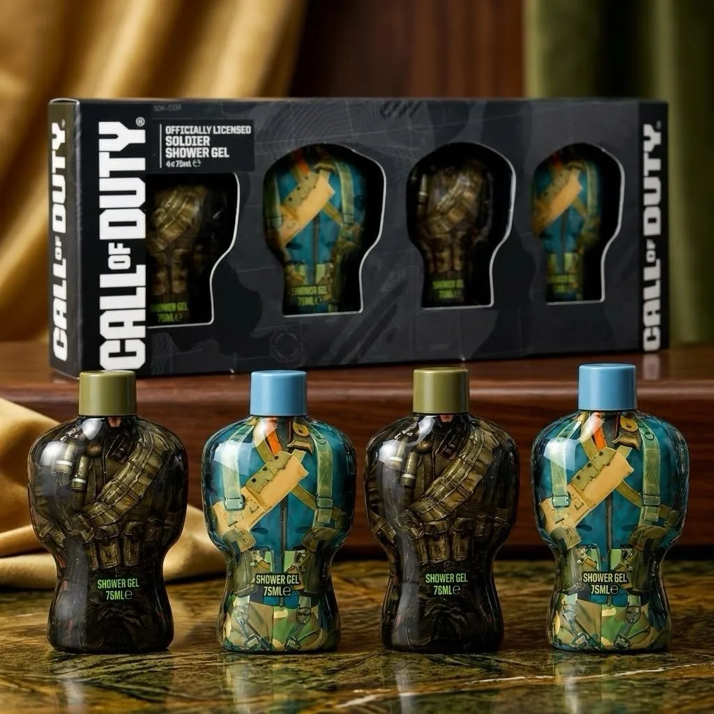 Call Of Duty Soldier Shower Gel Gift Set 4 X 75ml Body Wash Bottles Gaming Theme