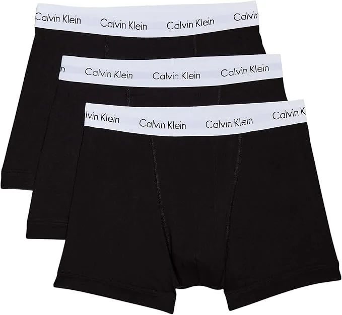 Calvin Klein Men S 3 Pack Trunks With Logo Waistband