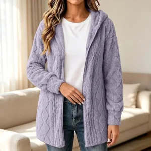 Cardigans For Women UK Longline Hooded Fleece Jacket