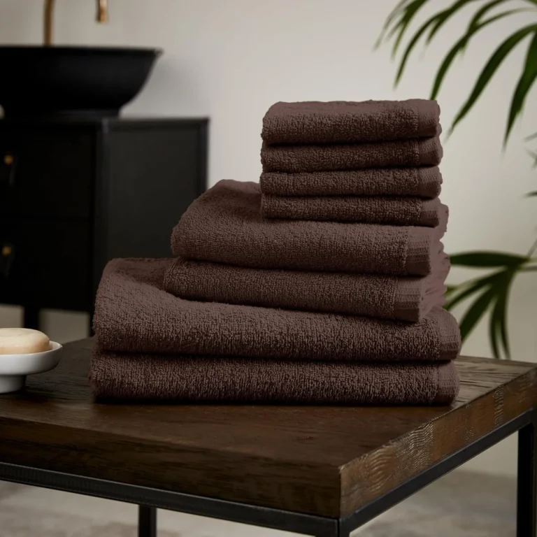 Catherine Lansfield Quick Dry Cotton 8 Piece Towel Set Chocolate