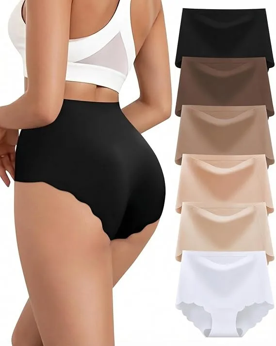 Cevapro Seamless Knickers For Women High Waisted No Vpl Underwear 6 Pack