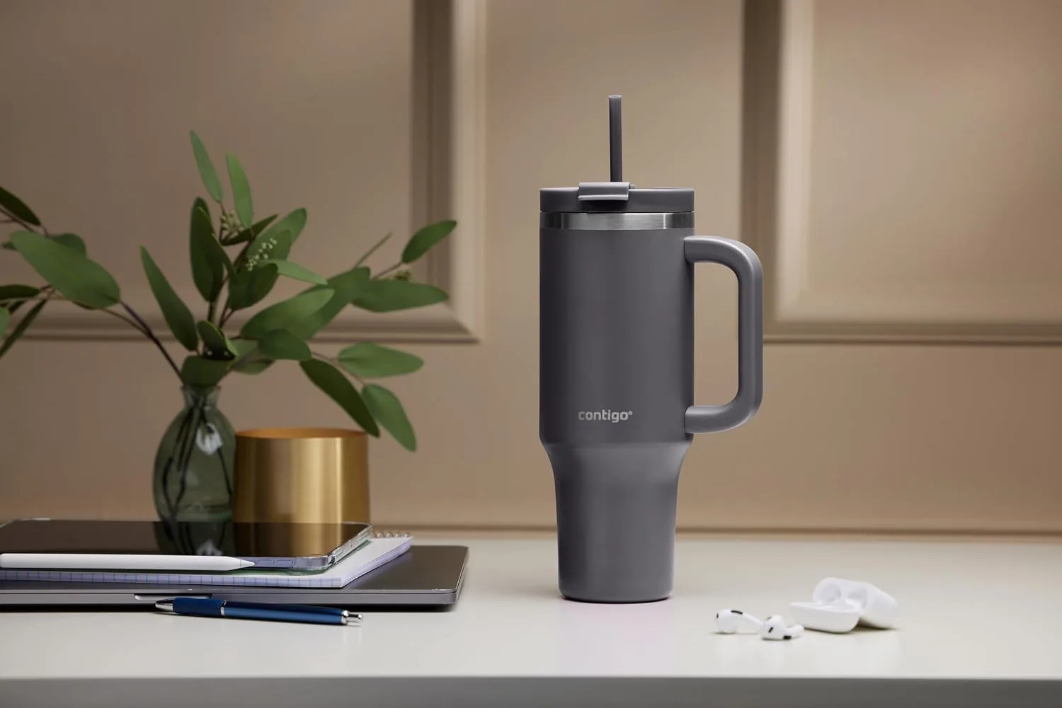 Contigo Streeterville Tumbler With Handle And Straw 29h Cold 1200 Ml