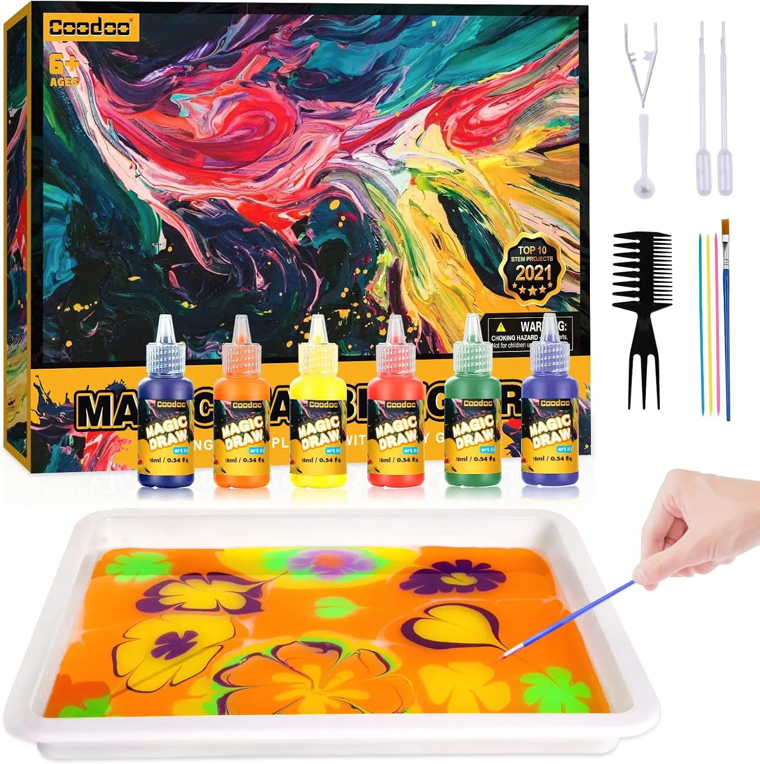 Coodoo Water Marbling Paint For Kids Arts And Crafts For Girls And Boys Crafts K