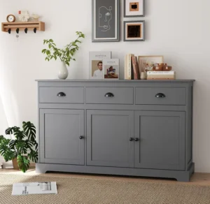 Costway Sideboard Storage Cabinet Large Kitchen Cupboard With Adjustable Shelf D