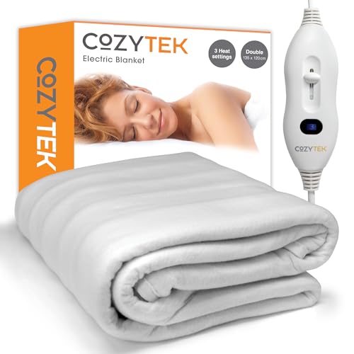 Cozytek Double Electric Blanket 3 Heat Settings Machine Washable