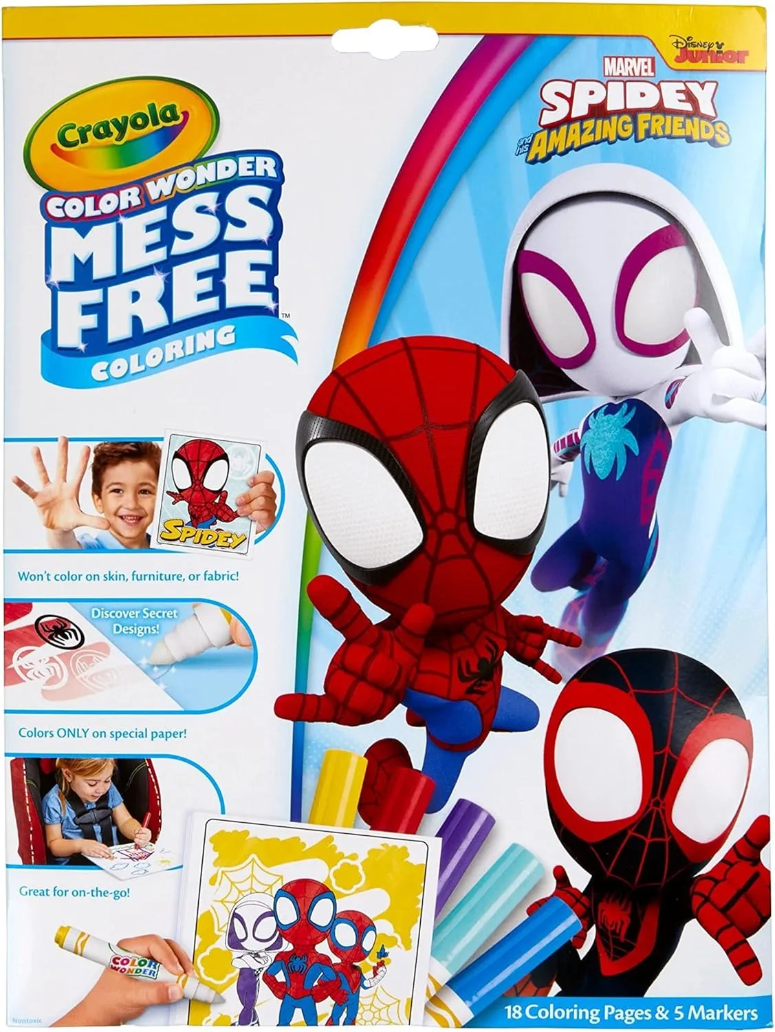 Crayola Spiderman Color Wonder Coloring Set 18 Mess Free Coloring Pages For Todd