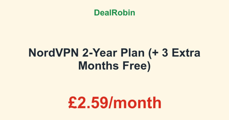 NordVPN 2-Year Plan deal: £2.59 a month plus 3 extra months free