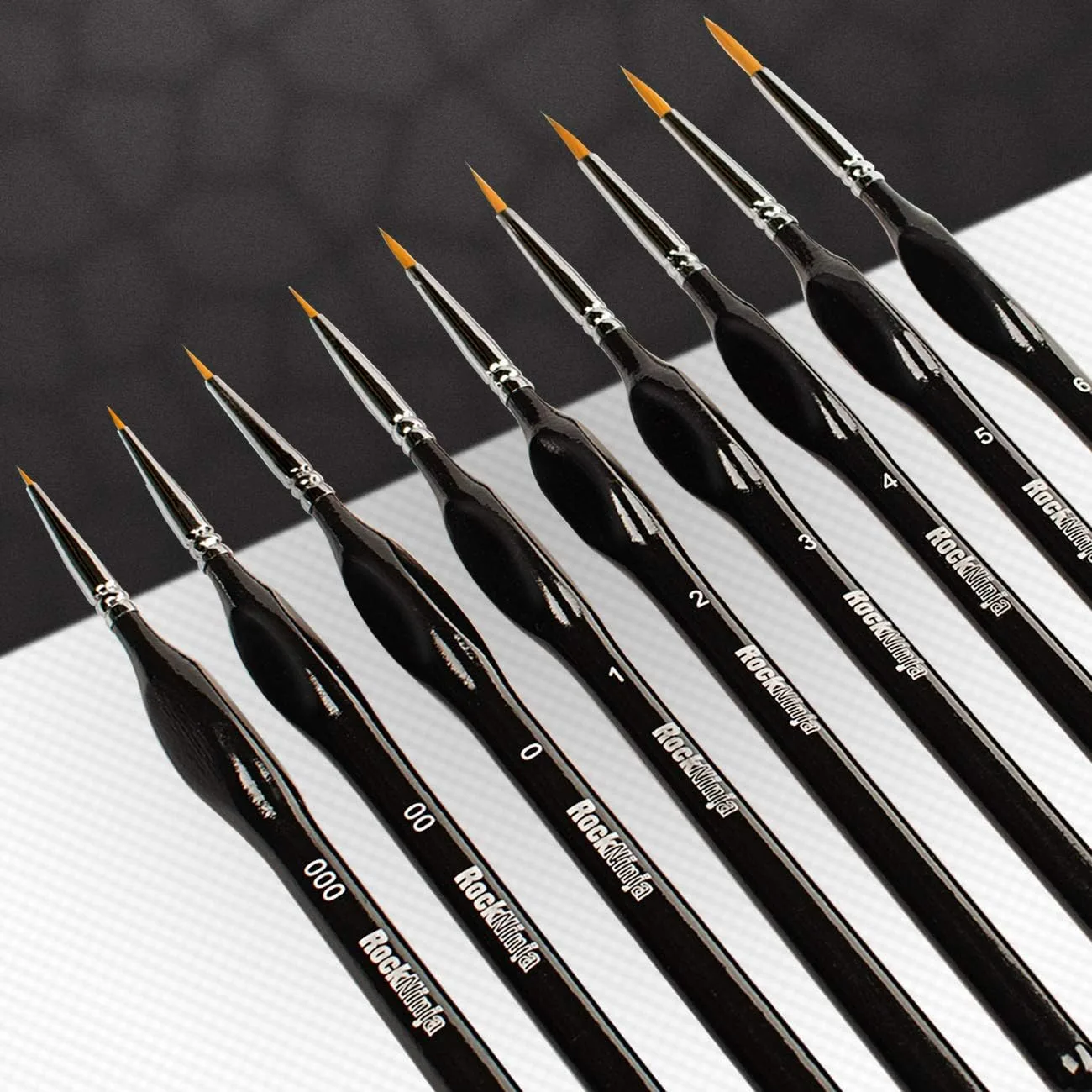 Detail Paint Brush Set Rock Ninja 9pcs Thin Brushes For Fine Detailing And Art P
