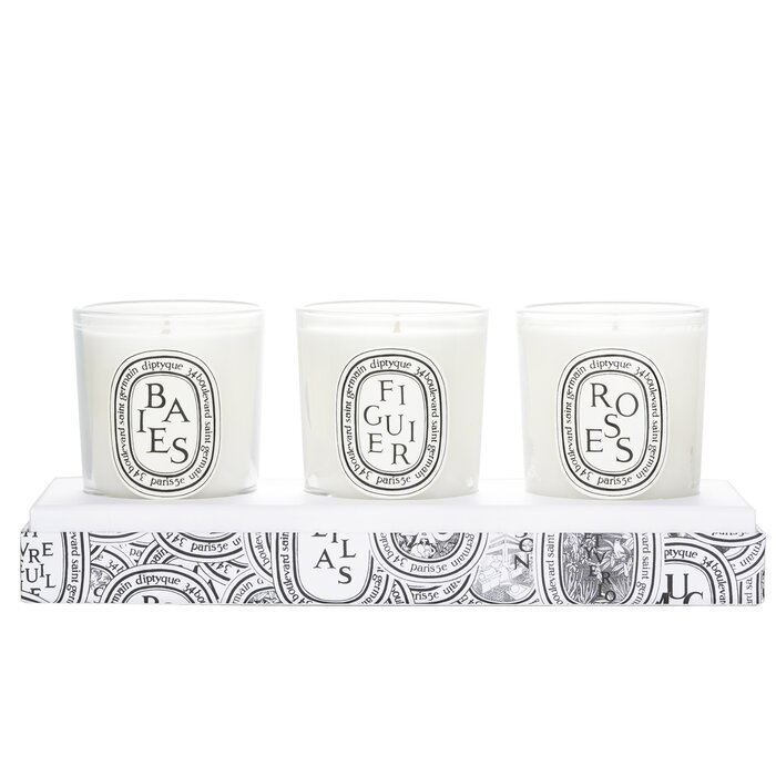 Diptyque Set of 3 Small Candles – Baies, Figuier and Roses
