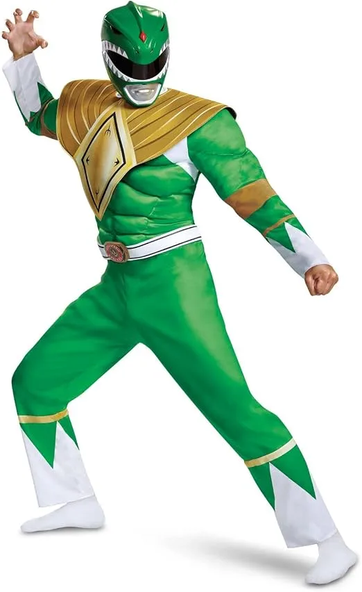 Disguise Men S Green Ranger Classic Muscle Adult Costume