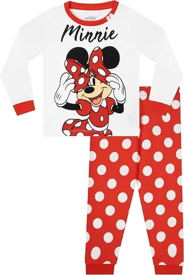 Disney Pyjamas Long Sleeve Minnie Mouse Pyjamas 100 Cotton Girls Pjs Ages 18 Mon