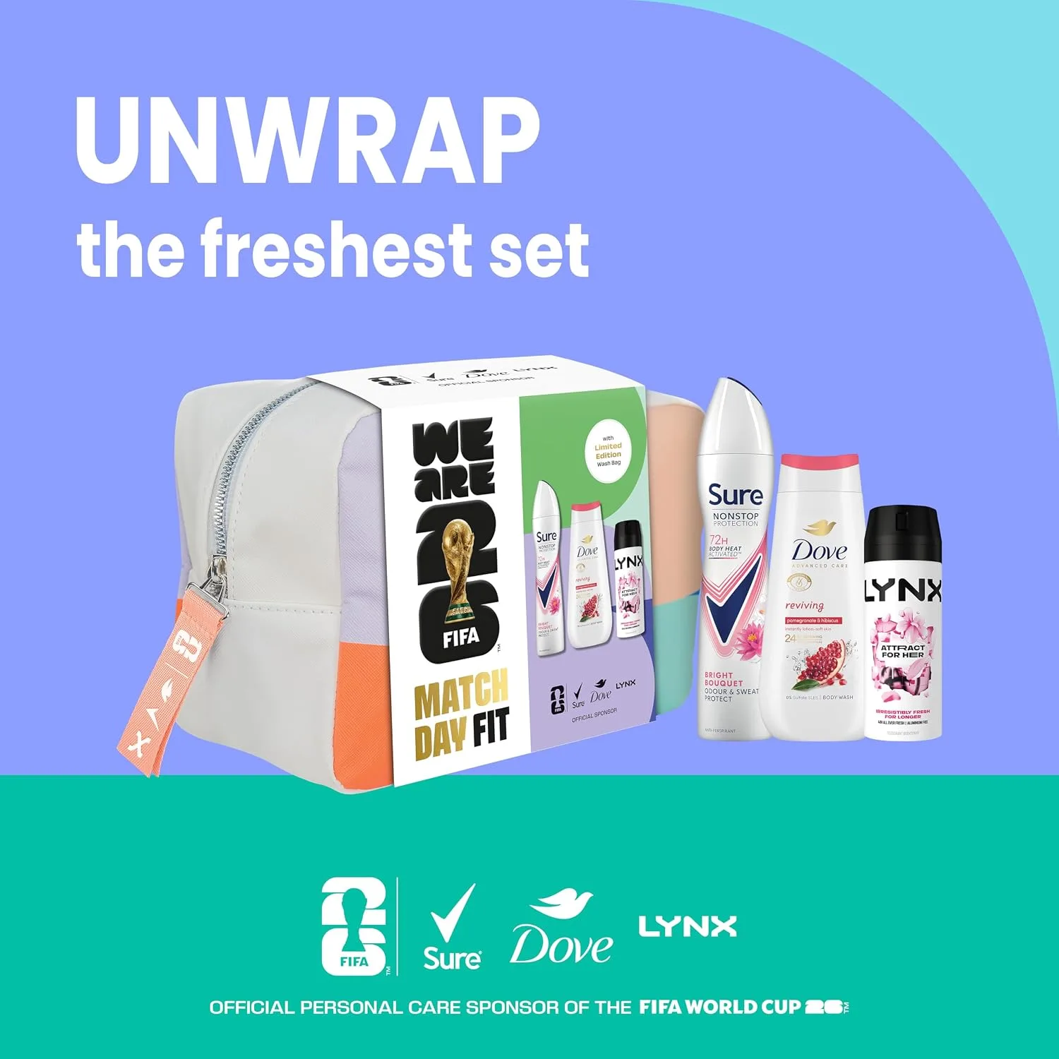 Dove Lynx Sure Washbag For Her Gift Set With An Advanced Anti Perspirant Body Wa