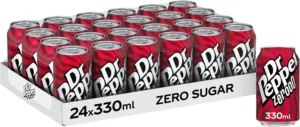 Dr Pepper Can Zero 330 Ml Gluten Free Pack Of 24