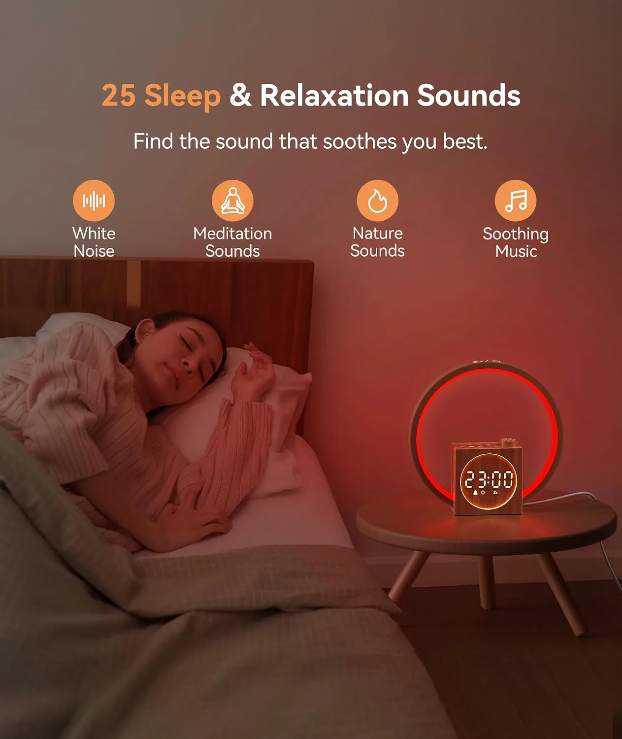 Dreamegg Sunrise Alarm Clock White Noise Machine Wake Up Light