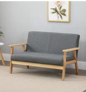 Dripex 2 Seater Sofa Sofa Couch For Living Room Grey Linen Fabric