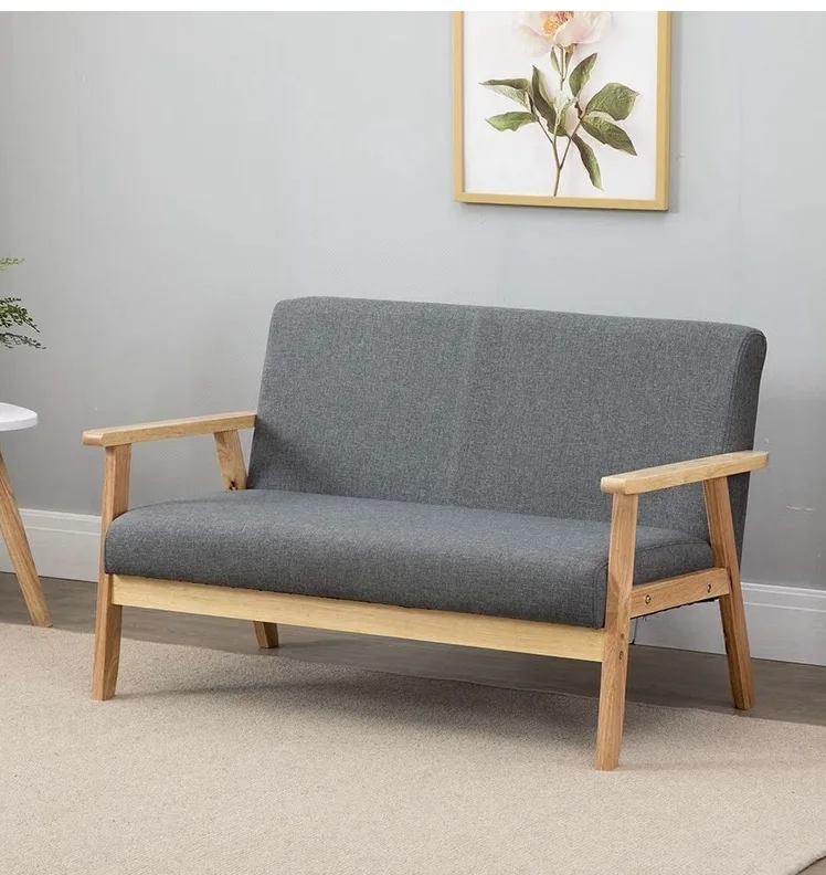 Dripex 2 Seater Sofa Sofa Couch For Living Room Grey Linen Fabric