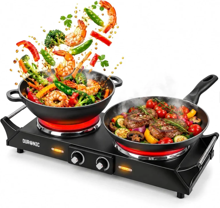 Duronic Hp2 Bk Table Top Hot Plate 2500w Steel Electric Double Hob Black