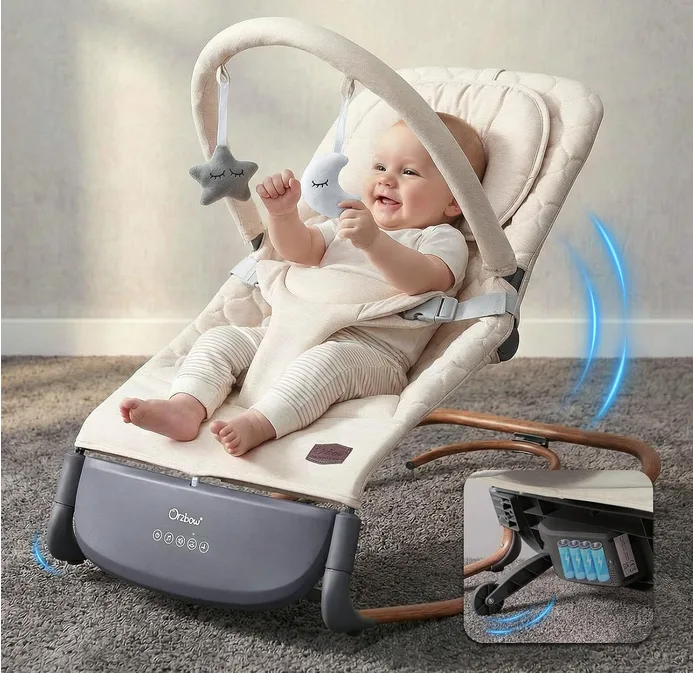 Electric Baby Bouncer Ergonomic Baby Swing Chair With Tap Control