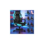 ELFORDSON Racing Gaming Chair, Computer Gaming Chairs, Ergonomic Desk Office Chair, Adjustable Height & Tilt, 360° Swivel, Breathable Mesh & PU Leather, Home Office Esports, Adults Kids, Orange