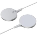 ESR for Magsafe Charger, 2 Pack 15W Wireless Charger, Magsafe Charger for iPhone 17/16/15/14/13/12, AirPods 4/3/Pro/Pro 2,Galaxy S25,Strong Magnetic Charging Pad with Type-C Cable,Silver