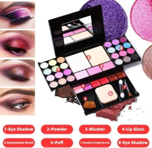 Eyeshadow Palette Makeup Palette 35 Bright Colors Matte And Shimmer Lip Gloss Bl